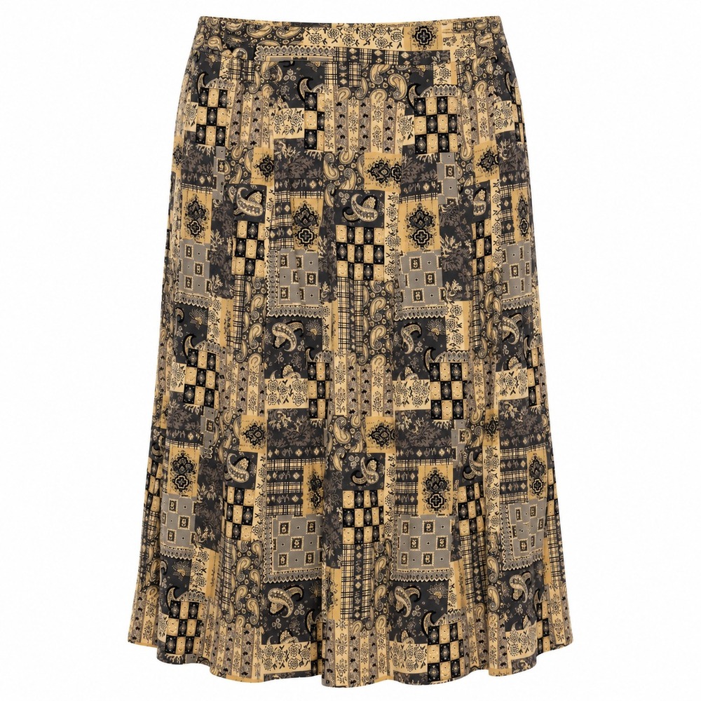 Vintage Orvis Patchwork Paisley Maxi Skirt Women Size 16 Boho Prairie Western